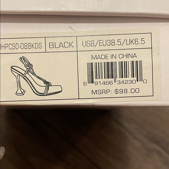 Brand New Halston Heritage Black and White Strappy Heels - Picture 5 of 5